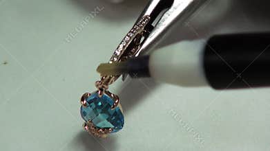 Painting gems acid in jewelry