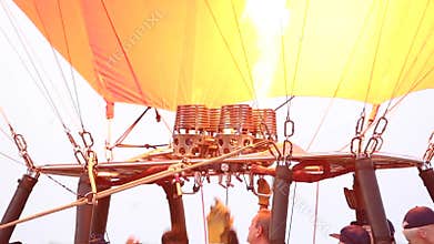 Staffs preparing hot air balloons