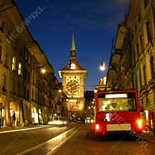 Bern old town at night 02, Switzerland