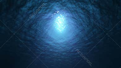 Slow motion ocean underwater view. Seamless looping background.