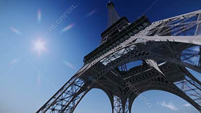 Airplane flying over the Eiffel Tower video