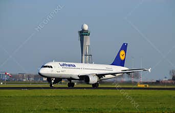 Lufthansa Airplane takes off