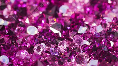 Many violet diamond jewel stones rotating luxury background