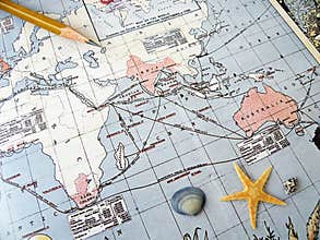 Antique map Pacific region