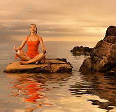 Woman doing yoga exercise