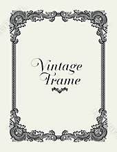 Vintage Ornament Border. Decorative Floral Frame Vector.