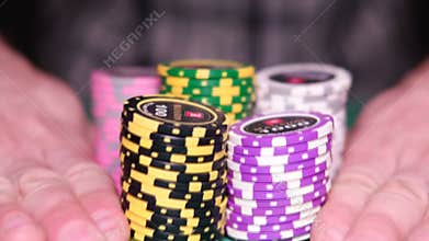 Many poker chips. HD