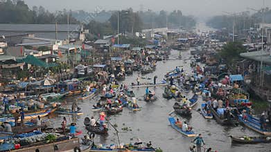 Floating market in Mekong Delta, Vietnam