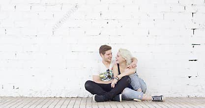 Loving young urban couple