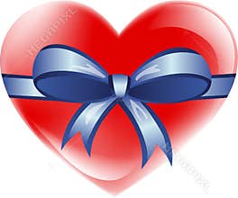 Love heart with ribbon