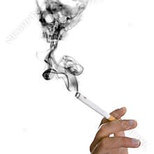 Death skull made with cigarette smoke