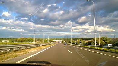 From the car passenger front POV view picturesque landscape