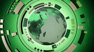 Animated interactive media hud with a loop-able globe 4K