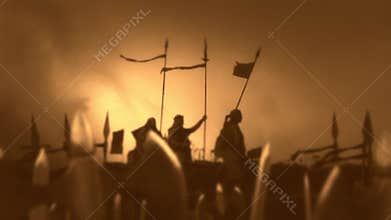 Army of Christian Warriors Preparing for Battle