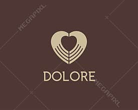 Heart negative space hands vector logotype. Charity medical sign symbol. Spa beauty salon massage logo icon design.