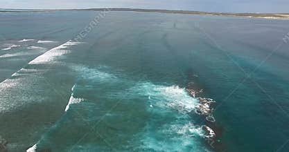 Aerial of breakers at Surf Point - Dirk Hartog Island, Shark Bay World Heritage Area