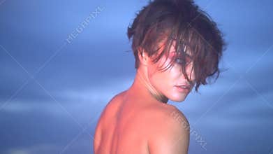 Beautiful amazon woman warrior