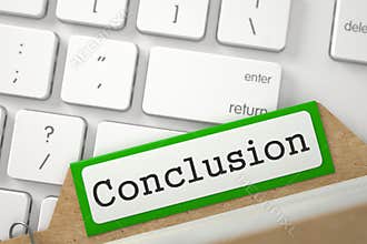 Index Card with Conclusion. 3D.