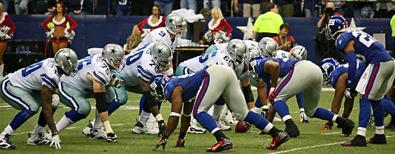 Cowboys Romo Offense Giants Defense