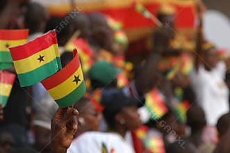 Flags Waving in Ghana
