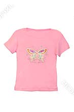 Children girl pink T-shirt isolated