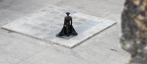 NimeÃ±o II statue seen from Nimes arena, France