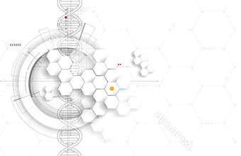 Dna and medical and technology background. futuristic molecule s