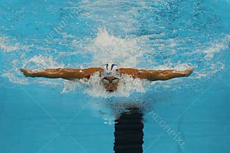 Olympic champion Michael Phelps of United States competes at the Men's 200m individual medley of the Rio 2016 Olympic Games