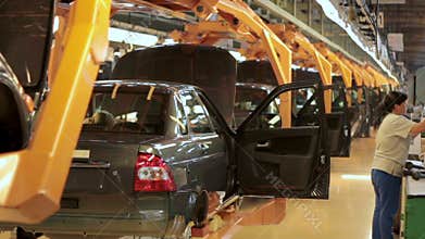 Manufacturing of the cars at the factory
