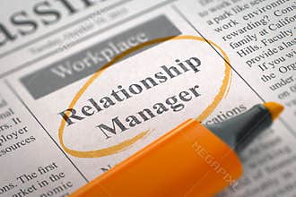 Job Opening Relationship Manager. 3D.