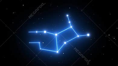 Virgo Constellation on a Beautiful Starry Night Background