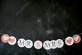 Newlyweds marriage border for Mr and Mrs