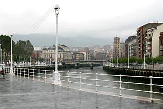 A rainy day in Bilbao, Spain