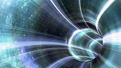 Animated wormhole a tunnel through space. Loop-able 4k