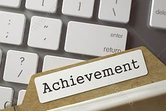 Sort Index Card with Achievement. 3D.