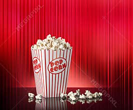 Popcorn Red Movie Theater Background