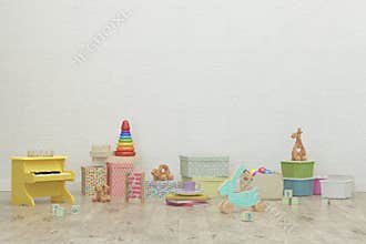 Kids game room interior image. 3D Rendering