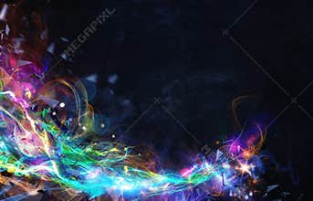 Modern abstract motion banner on dark background