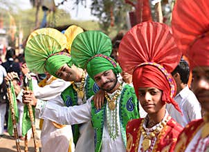 Young Boys in traditional Indian Punjabi dresses, enjoying the fair