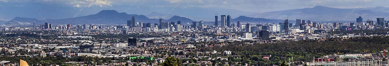 Mexico city skyline panorama