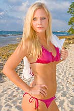 Pretty Blond Woman Bikini