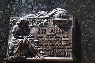 Plaque on Grave of Evita Peron