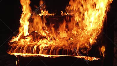 Piano on fire musical instrument