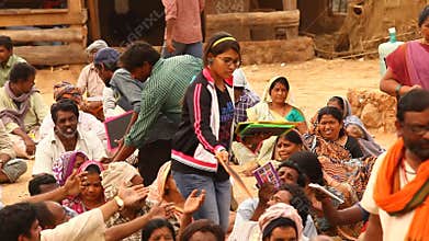 Indian people with Books at village
