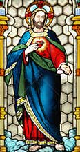 Stained-glass window of Jesus