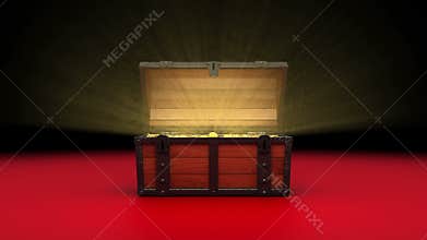 Treasure Chest, gold coins.