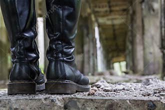 Heavy leather boots