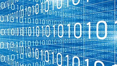 Data digital technology numbers traverse blue 4K