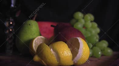 Still life with fruits on wood