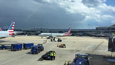 CHARLOTTE, NORTH CAROLINA - June 2016: American Eagle Airlines airplanes